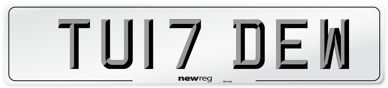 TU17 DEW Number Plate from New Reg